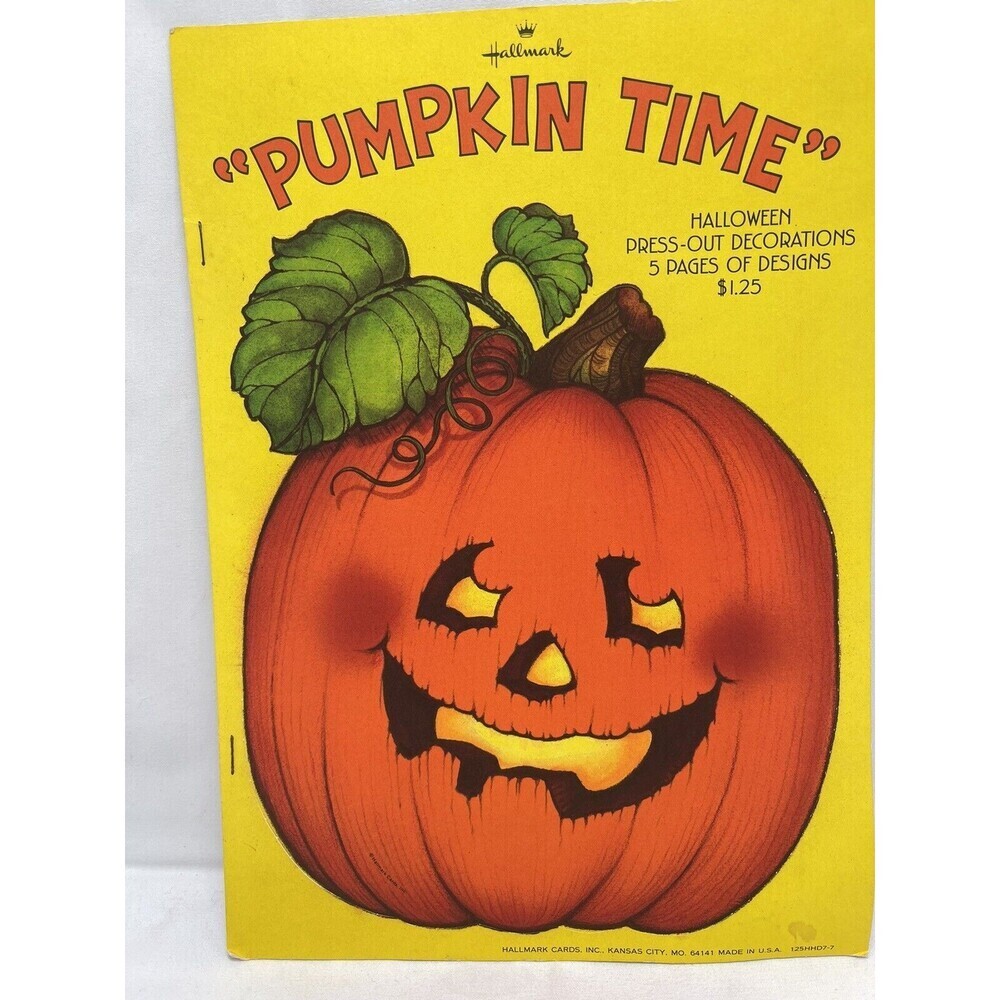 Vintage Hallmark Halloween "Pumpkin Time" Die Cut Decorations USA Incomplete